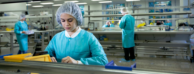 Tubing manufacture process in clean room.